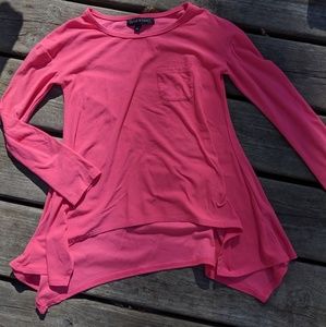 Girl's long sleeve top, pink, size 7/8